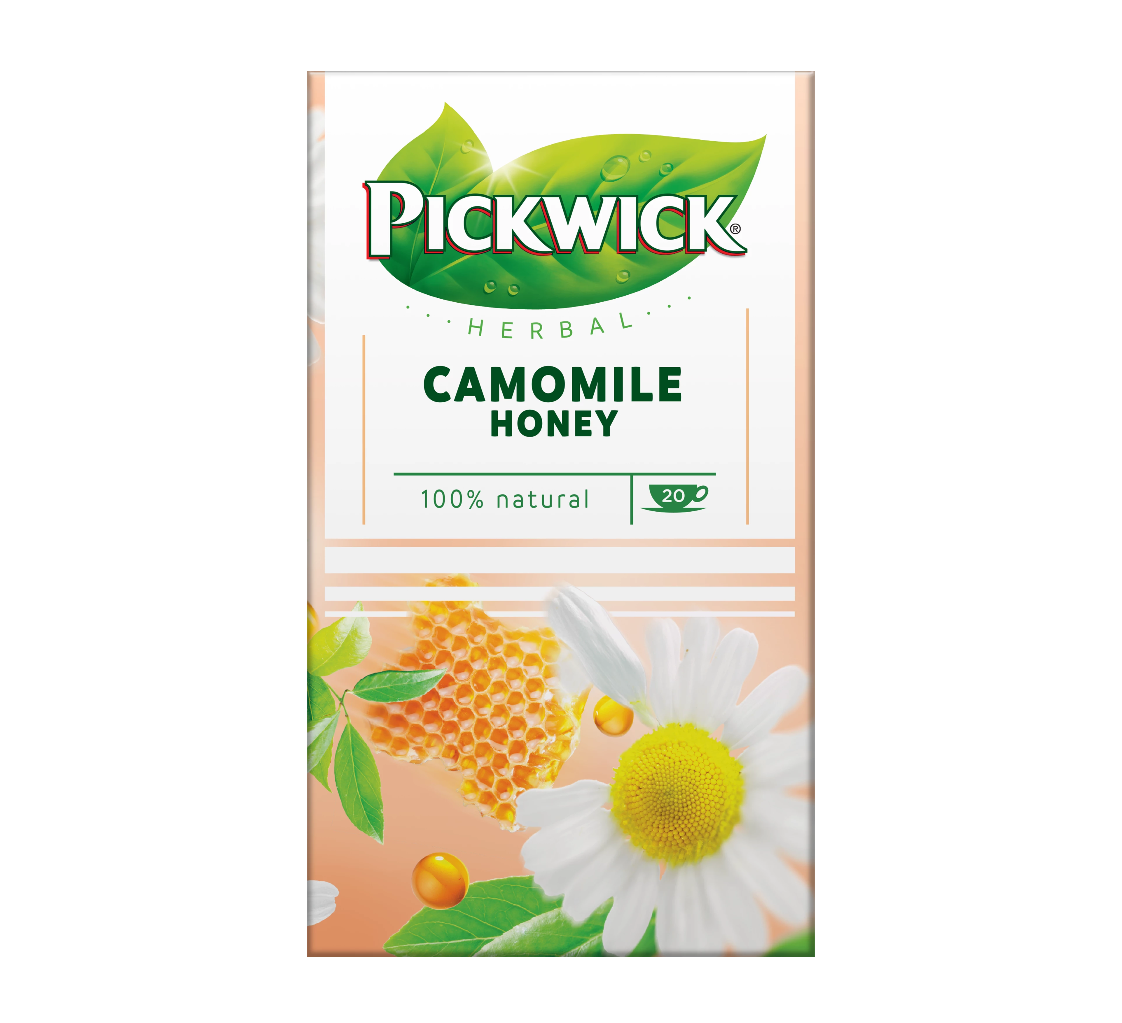 Pickwick herbal camomile honey visual packshot 